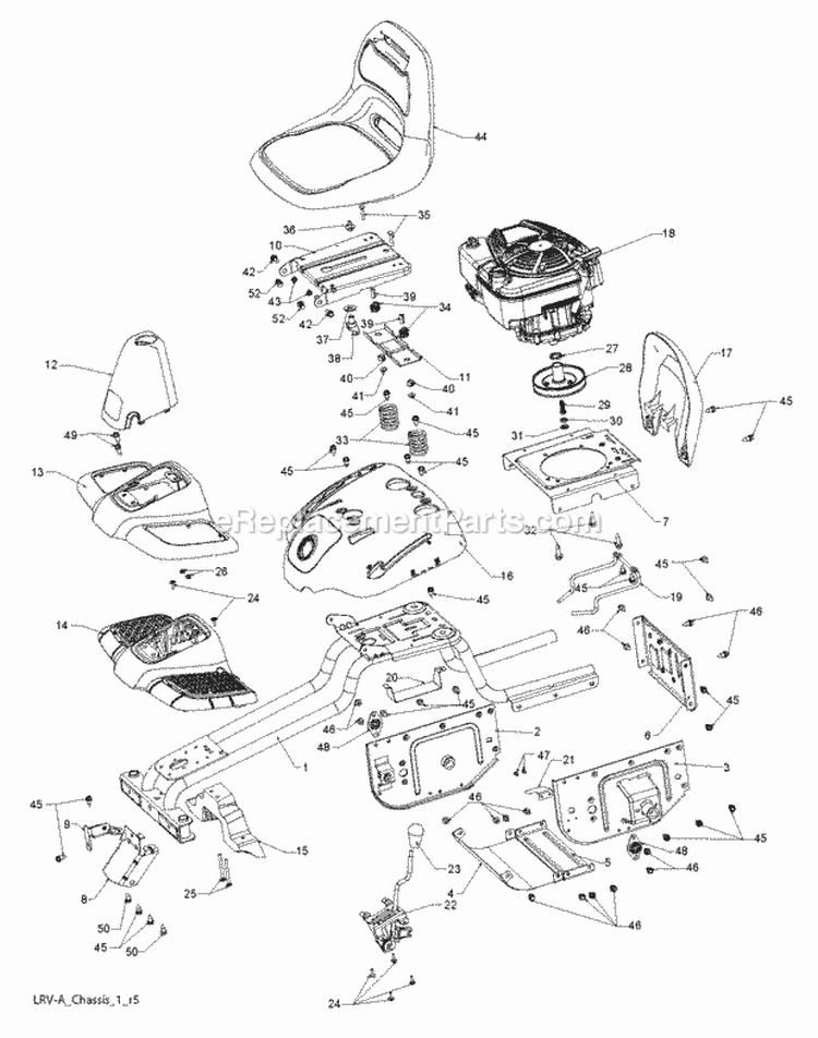 Chassis_Enclosures Diagram and Parts List for WE261 2011-10 - 96022000702 Weed Eater Lawn Tractor